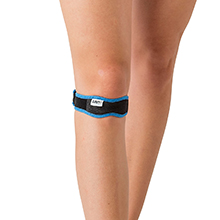 Das Genufix Infrapatellarband kann am rechten oder linken Knie getragen werden