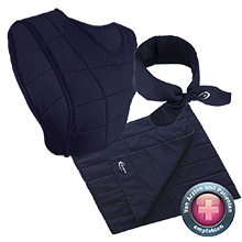 Comprehensive E-Cooline heat emergency kit: with Powercool SX3 vest, neckerchief and blanket.