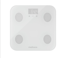 Multifunctional bathroom scale made of high-quality safety glass.
