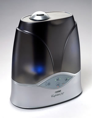 Ultrasonic humidifier with a transparent water container and activatable lights (7 colors)
<br>