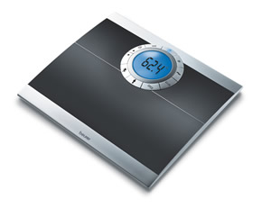 Die Besonderheit der Diagnosewaage BF 66 ist ihr einzigartiges blau hinterleuchtetes Runddisplay.