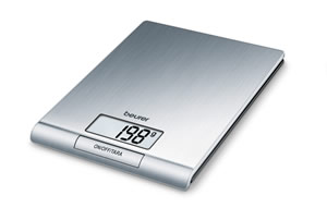 Design-Küchenwaage Beurer KS42 aus gebürstetem Edelstahl mit bis zu 5 kg Tragkraft