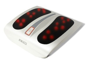 Absolutely easy to use foot massager with 18 rotating heads and heat - to relieve pain and revitalise your feet.