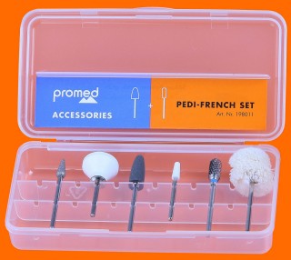 For professional nail care - Promed Abrasive Set Pedi French for the care and processing of artificial nails