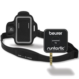 Integrating fitness and with smartphone technology. Receiver and chest strap provide the Runtastic app with heart rate data.